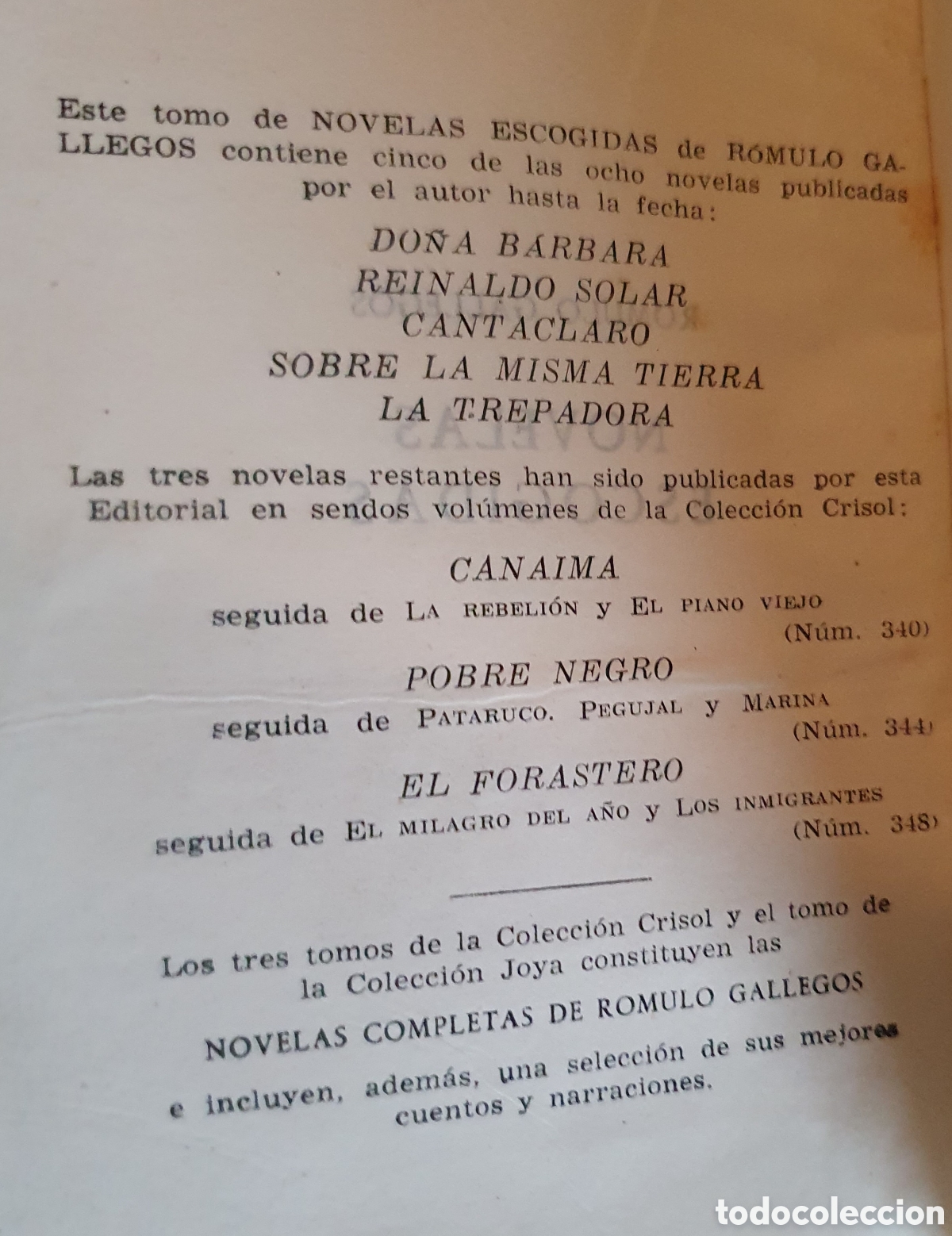 Libros de segunda mano: Romulo Gallegos Novelas escogidas Aguilar - Foto 5