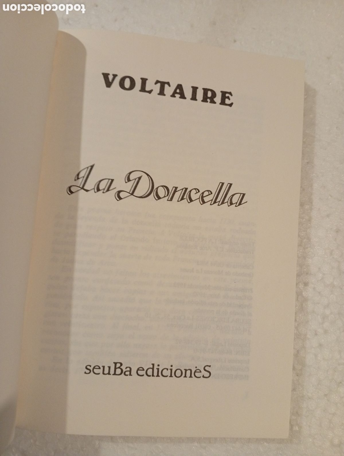 Libros de segunda mano: LA DONCELLA. VOLTAIRE. seuBa edicion&egrave;S. - Foto 4