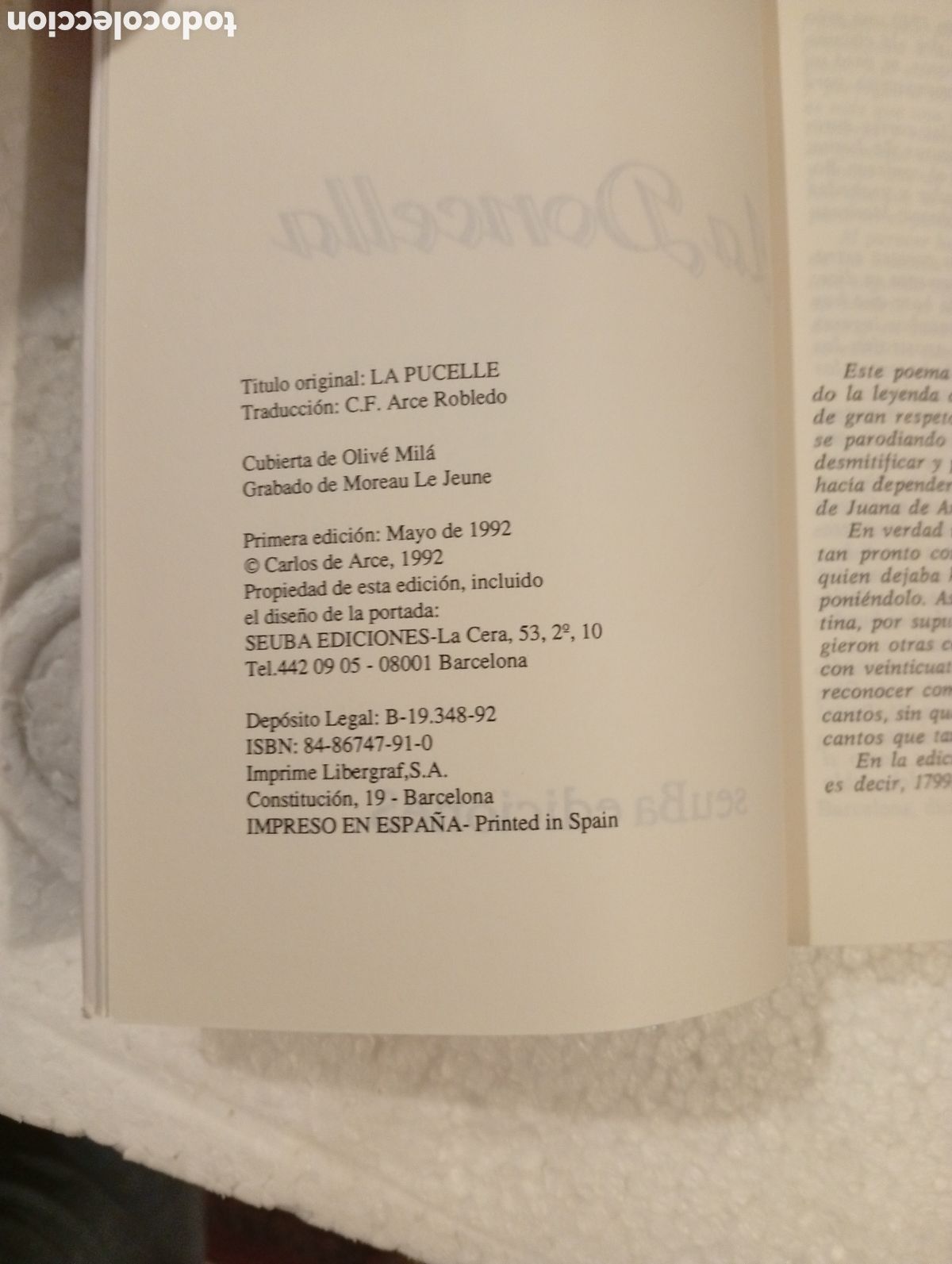 Libros de segunda mano: LA DONCELLA. VOLTAIRE. seuBa edicion&egrave;S. - Foto 5