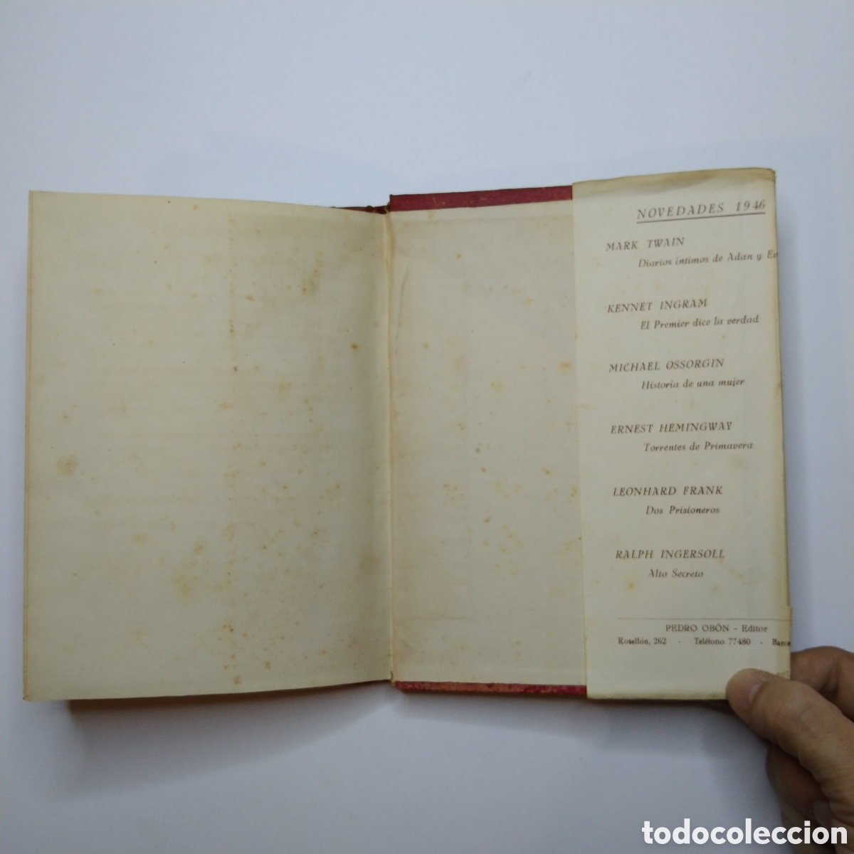 Libros de segunda mano: ERNEST HEMINGWAY. Torrentes de primavera. Ediciones Albon. 1946 - Foto 10