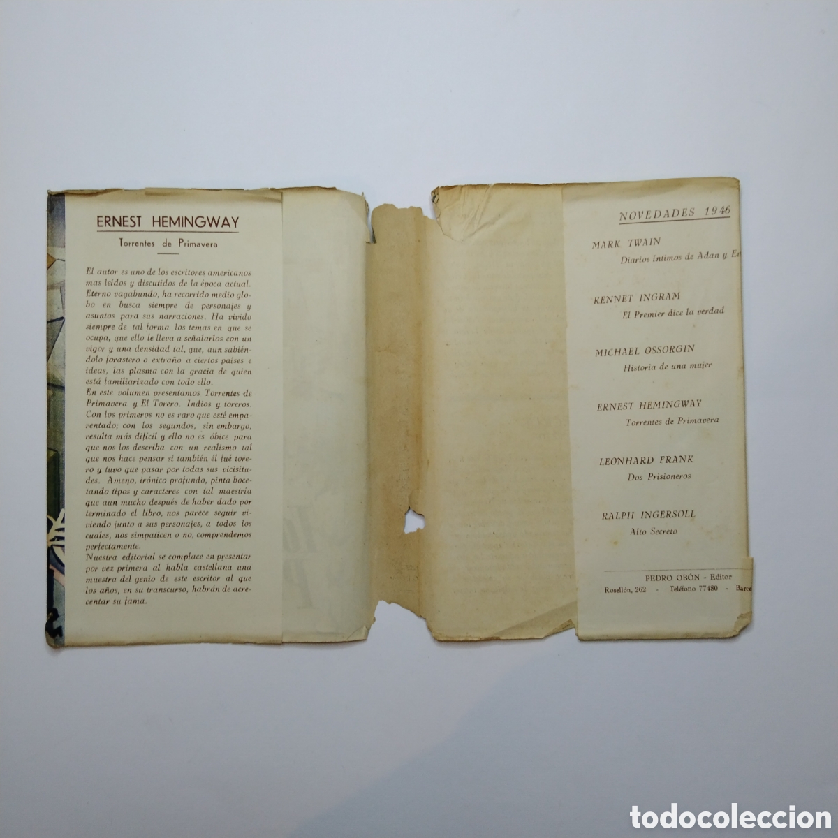 Libros de segunda mano: ERNEST HEMINGWAY. Torrentes de primavera. Ediciones Albon. 1946 - Foto 13
