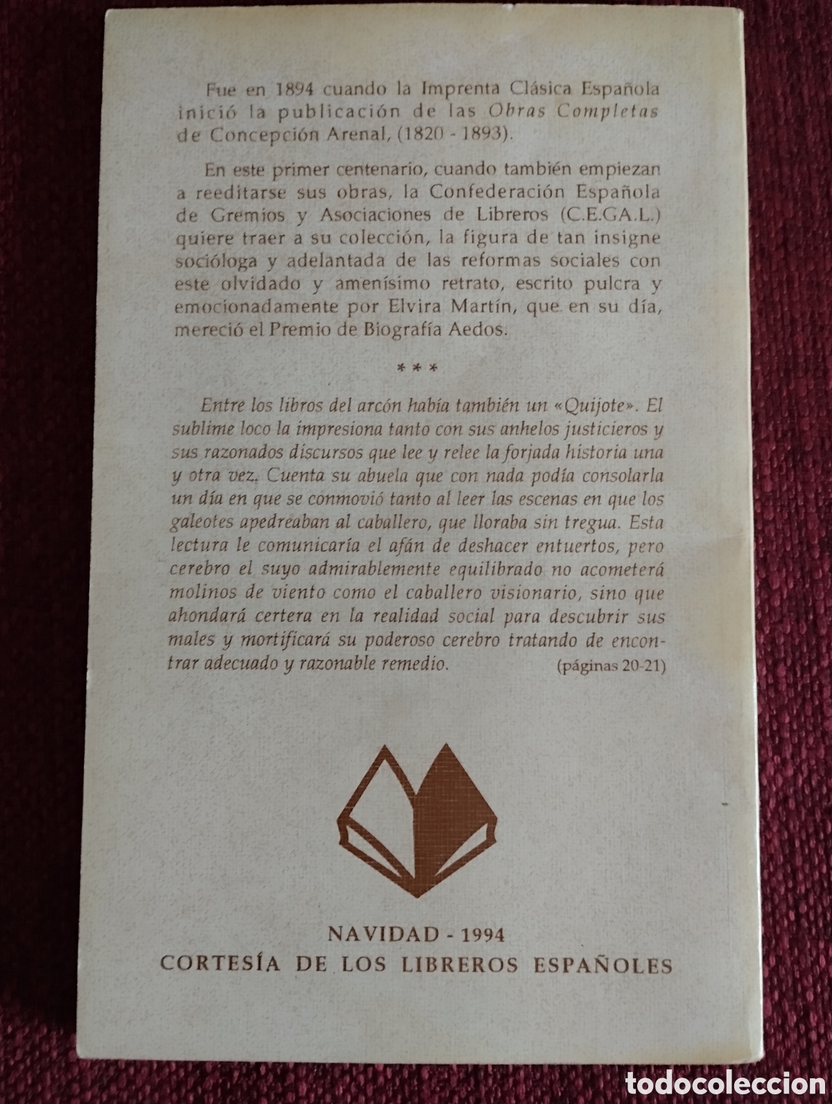 Libros de segunda mano: &rdquo;Concepci&oacute;n Arenal&rdquo;. Elvira Mart&iacute;n. - Foto 3