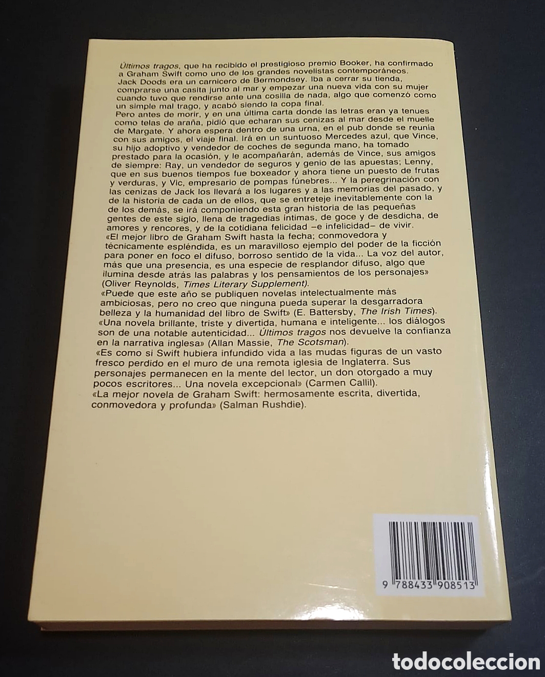Libros de segunda mano: &Uacute;ltimos tragos - Graham Swift - Anagrama - Foto 2