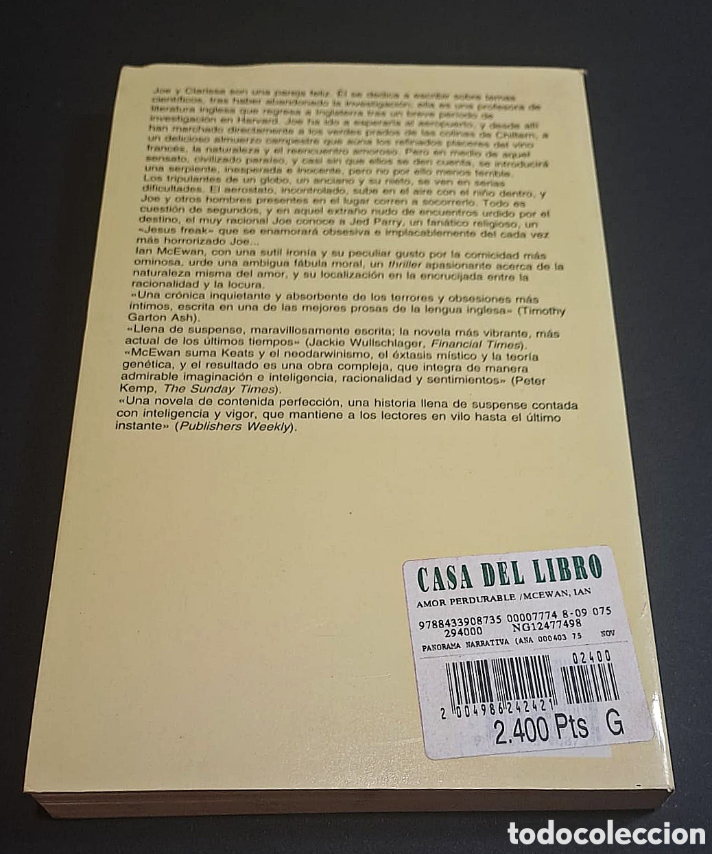 Libros de segunda mano: Amor perdurable - IAN MCEWAN - Anagrama - Foto 2