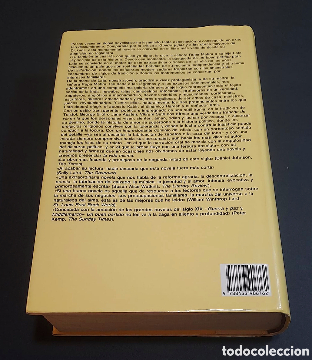 Libros de segunda mano: Un buen partido - Vikram Seth - Anagrama - Foto 2