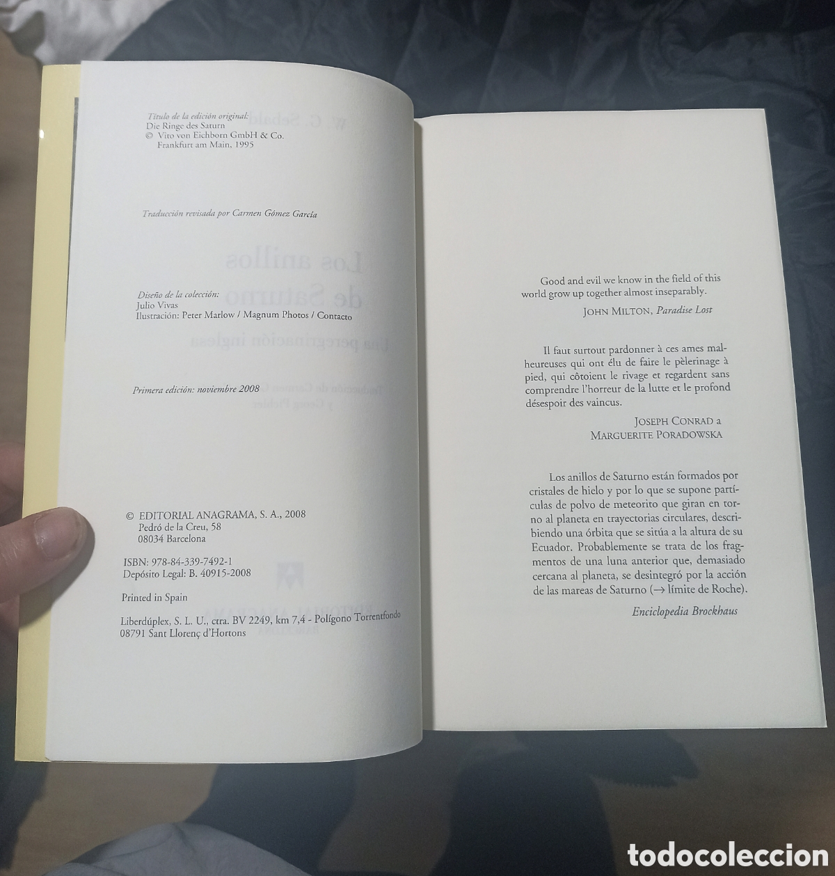 Libros de segunda mano: Los anillos de Saturno - W. G. Sebald - Anagrama - Foto 3