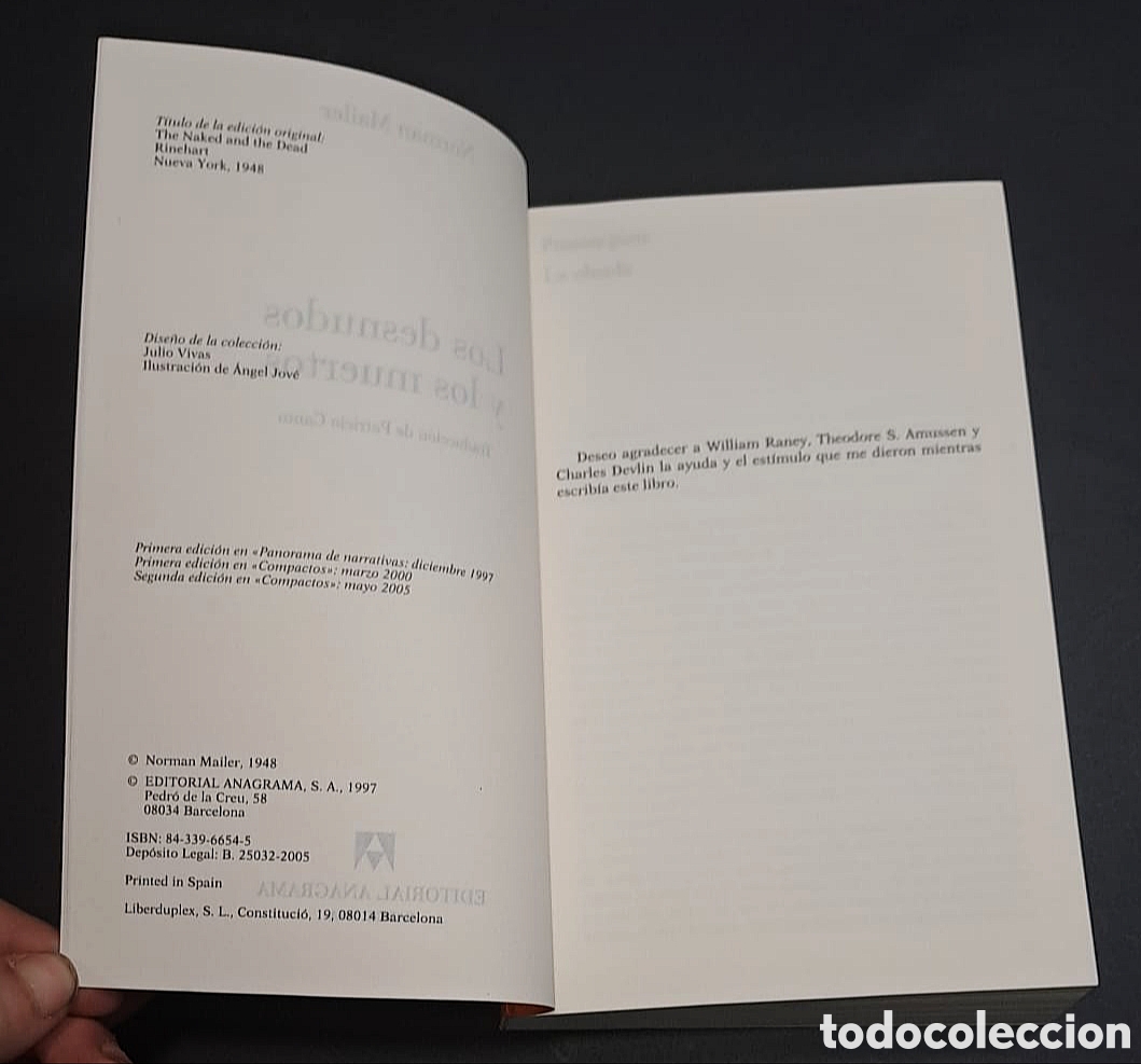 Libros de segunda mano: Norman Miller - Los desnudos y los muertos - Anagrama - Foto 2