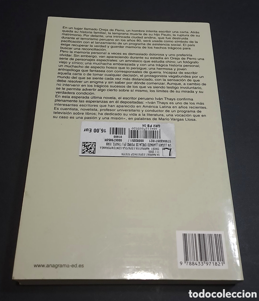 Libros de segunda mano: Un lugar llamado oreja de perro - Iv&aacute;n Thays - Anagrama - Foto 2