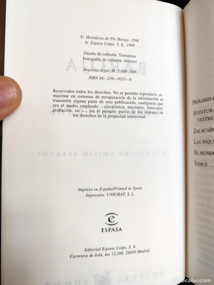 Libros de segunda mano: P&Iacute;O BAROJA, OBRAS SELECTAS. AUSTRAL SUMMA. ESPASA, 1998. PR&Aacute;CTICAMENTE NUEVO - Foto 9