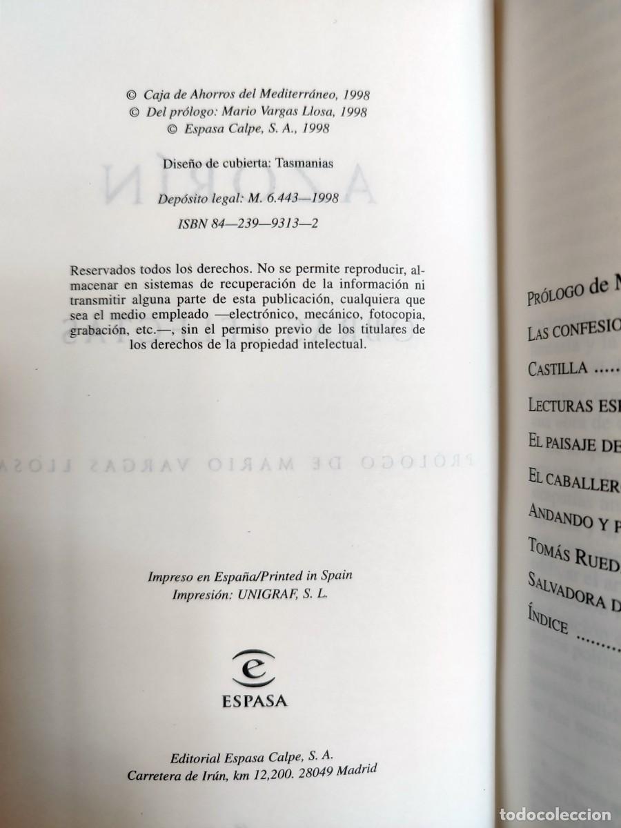 Libros de segunda mano: AZOR&Iacute;N, OBRAS SELECTAS. AUSTRAL SUMMA. ESPASA, 1998. COMO NUEVO - Foto 9