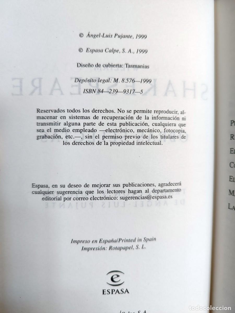 Libros de segunda mano: WILLIAM SHAKESPEARE, OBRAS SELECTAS. AUSTRAL SUMMA. ESPASA, 1999. PR&Aacute;CTICAMENTE NUEVO - Foto 9