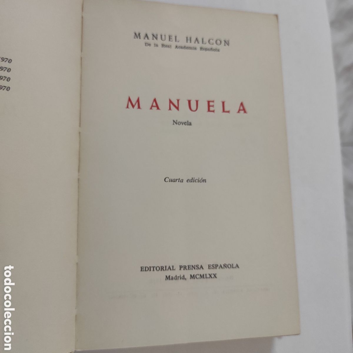 Libros de segunda mano: Manuela - Manuel Halc&oacute;n - Foto 5