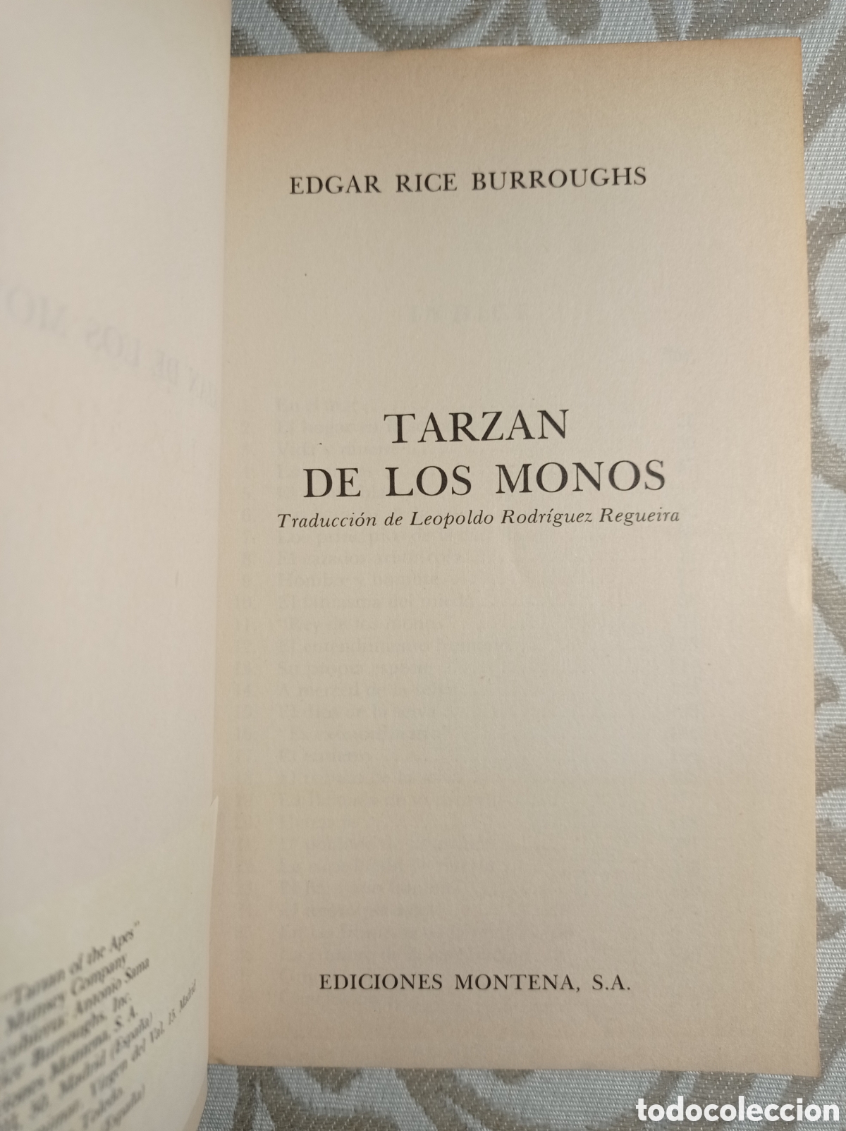 Libros de segunda mano: TARZ&Aacute;N DE LOS MONOS. NOVELA. 1981. - Foto 2