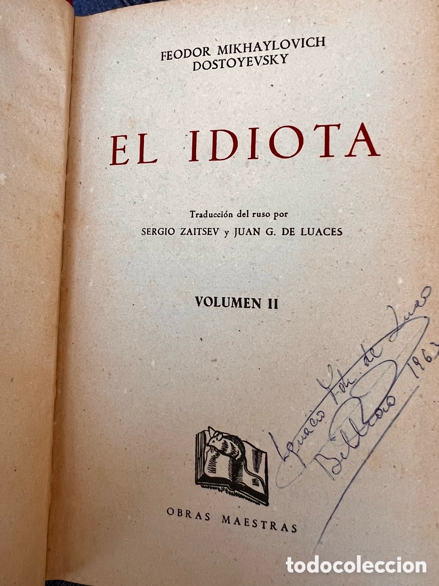 Libros de segunda mano: &ldquo;El idiota&rdquo; Dostoyewsky. Dos tomos . - Foto 3