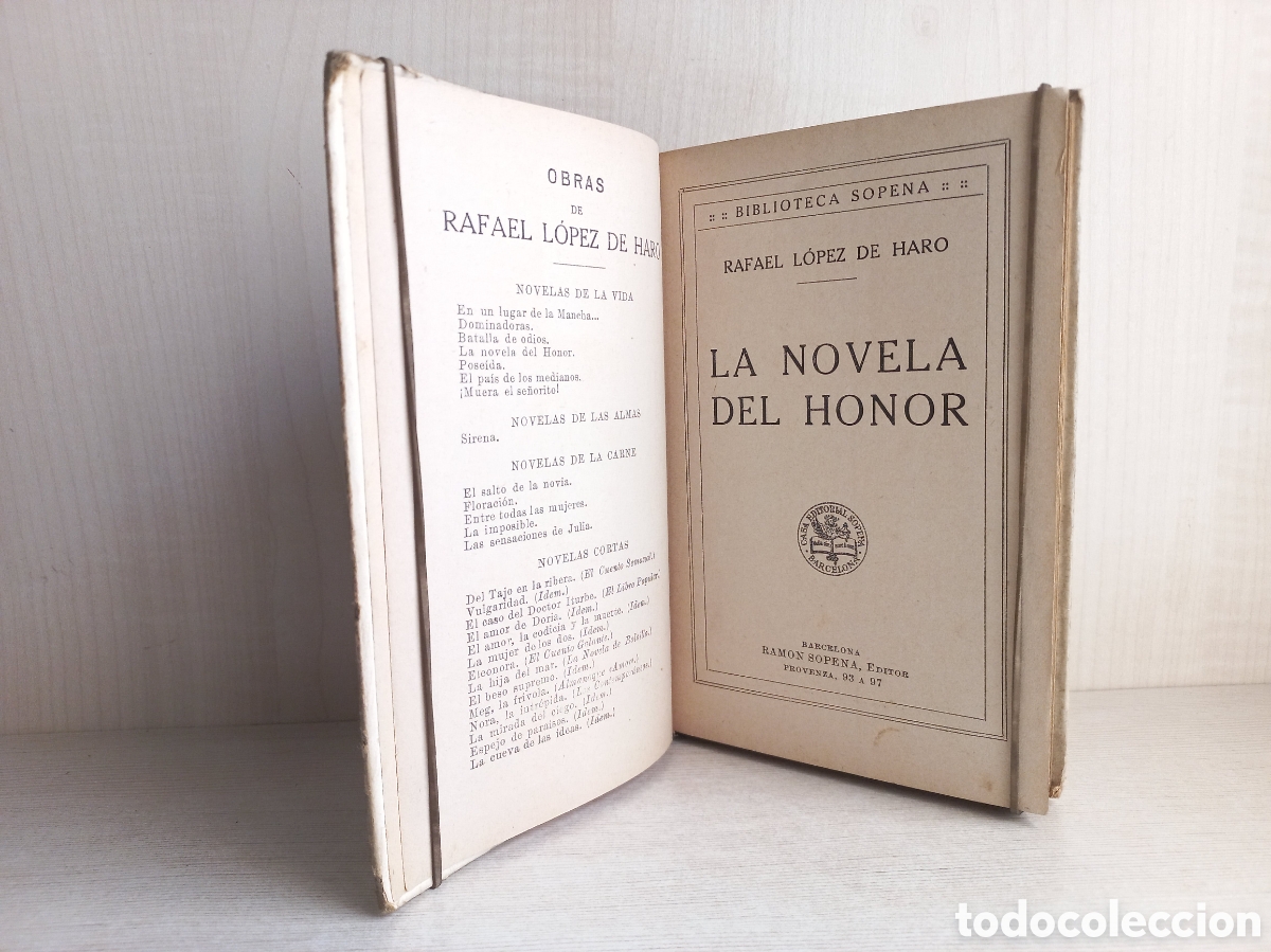 Libros de segunda mano: La novela del Honor. Rafael L&oacute;pez de Haro. Ram&oacute;n Sopena Editor. - Foto 5