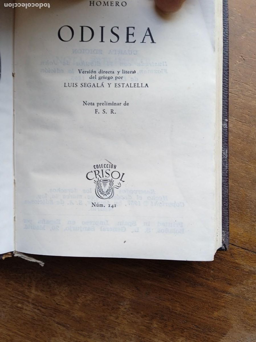 Libros de segunda mano: Homero Odisea Aguilar Crisol 1957 - Foto 6