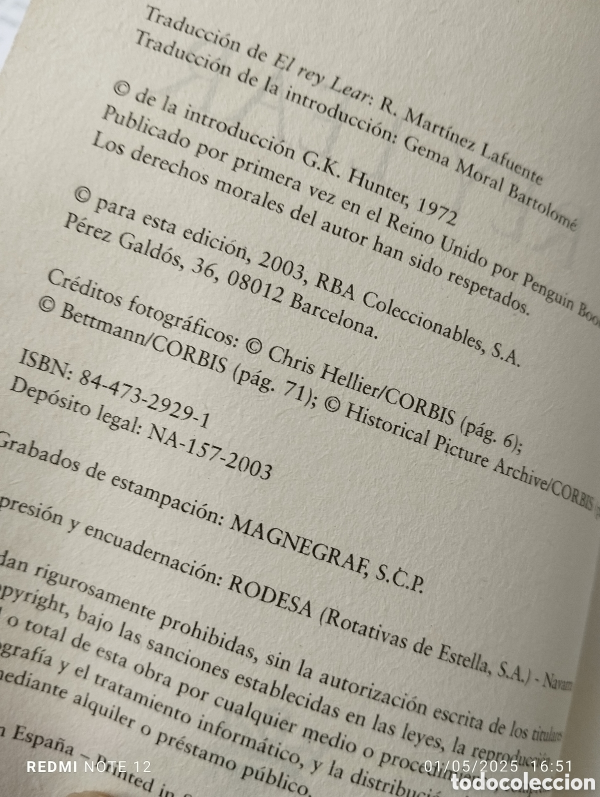 Libros de segunda mano: Shakespeare W.-El Rey Lear.Coleccion Obra completa de RBA.2003.Excelente. - Foto 6