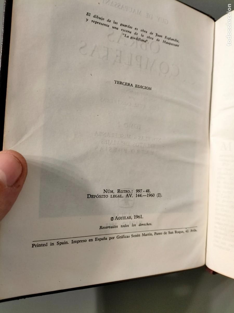 Libros de segunda mano: Obras completas I - Guy de Maupassant. Aguilar. 1961 - Foto 5