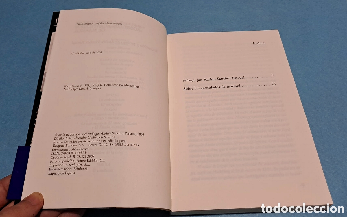Libros de segunda mano: Sobre los acantilados de m&aacute;rmol - Ernst J&uuml;nger - Tusquets Editors - Foto 2