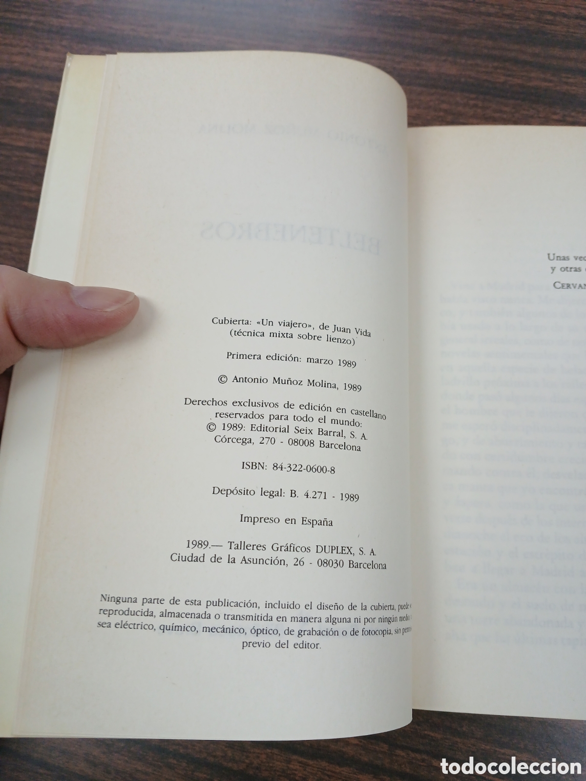 Libros de segunda mano: Beltenebros, Antonio Mu&ntilde;oz Molina (primera edici&oacute;n) - Foto 2