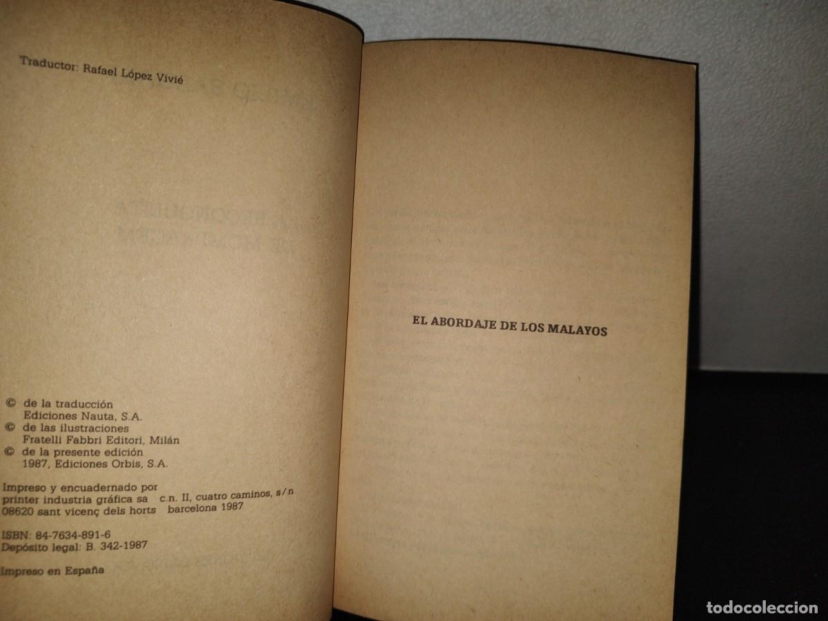Libros de segunda mano: 151- EMILIO SALGARI: LA RECONQUISTA DE MOMPRACEM - EDICIONES ORBIS, S. A. - 1987 - Foto 4