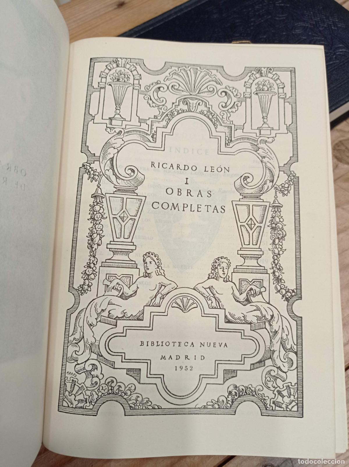 Libros de segunda mano: 1952 - RICARDO LE&Oacute;N. Obras Completas, 2 tomos - Foto 3