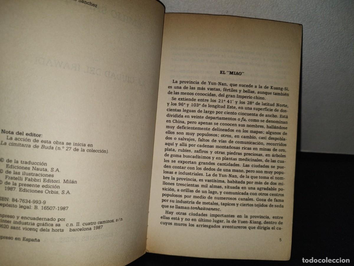 Libros de segunda mano: 151- EMILIO SALGARI: LA CIUDAD DEL IRAWADI - EDICIONES ORBIS, S. A. - 1987 - Foto 4