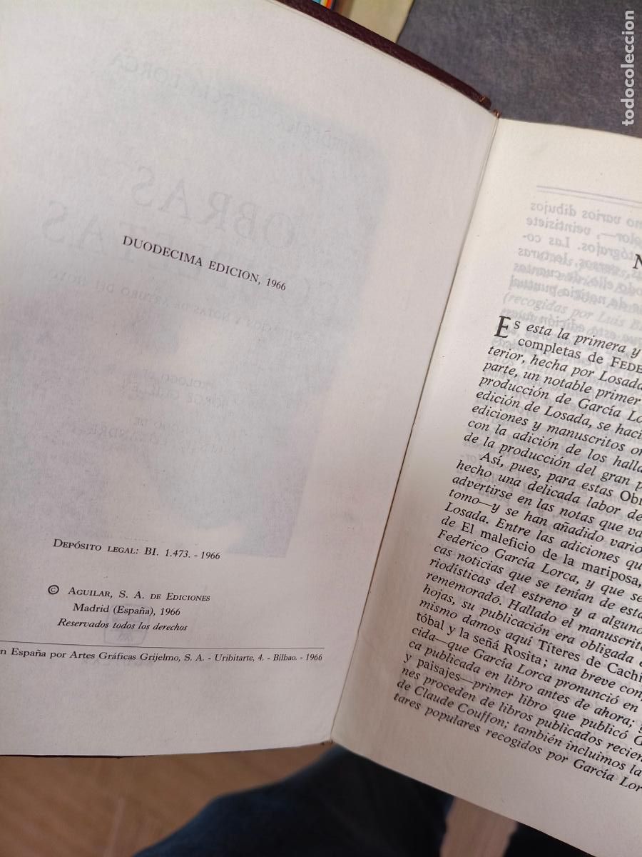 Libros de segunda mano: FEDERICO GARC&Iacute;A LORCA / OBRAS COMPLETAS / AGUILAR - Foto 5