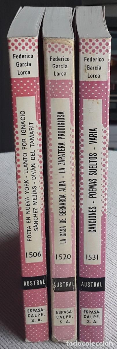 Libros de segunda mano: GARC&Iacute;A LORCA. COLECCI&Oacute;N AUSTRAL. TRES PRIMERAS EDICIONES. 1973. - Foto 1