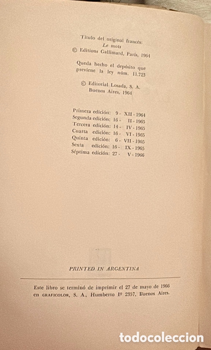 Libros de segunda mano: &ldquo;Las palabras &ldquo; Sartre - Foto 4