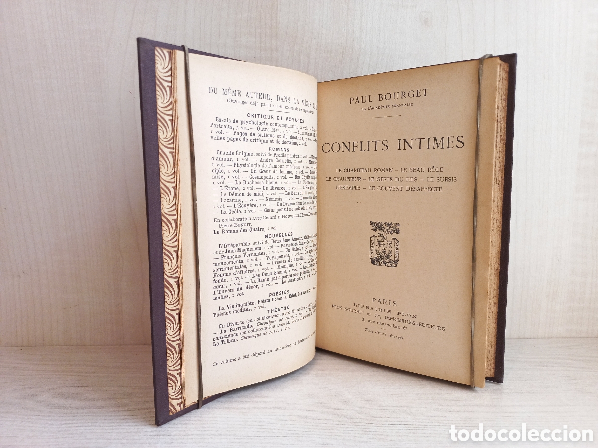 Libros de segunda mano: Conflits Intimes. Poul Bourget. Librairie Plon, 1925. - Foto 5