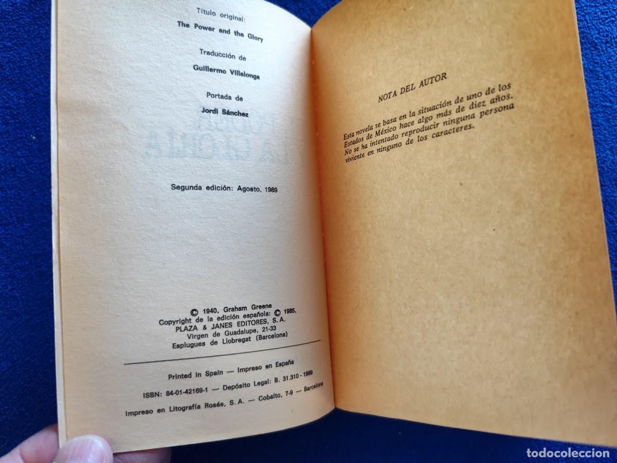 Libros de segunda mano: EL PODER Y LA GLORIA Graham Greene Ed. Plaza Janes 1989 - Foto 6