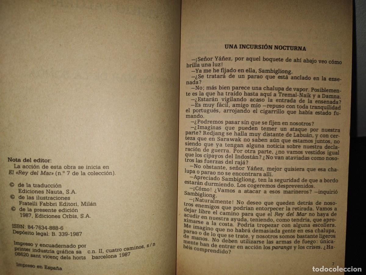 Libros de segunda mano: 152- POR EL MAR DE LA SONDA - EMILIO SALGARI - EDICIONES ORBIS, S. A. - 1987 - Foto 4