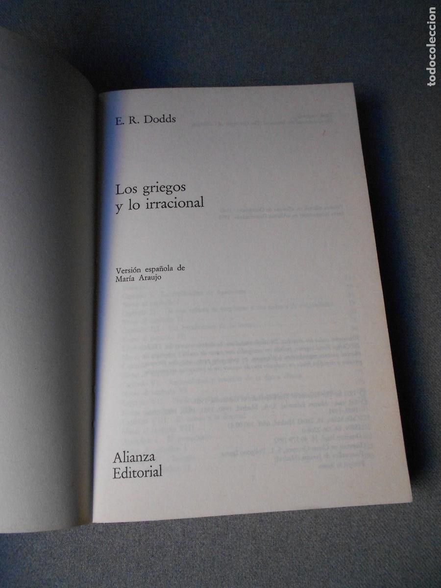 Libros de segunda mano: LOS GRIEGOS Y LO IRRACIONAL - Foto 2
