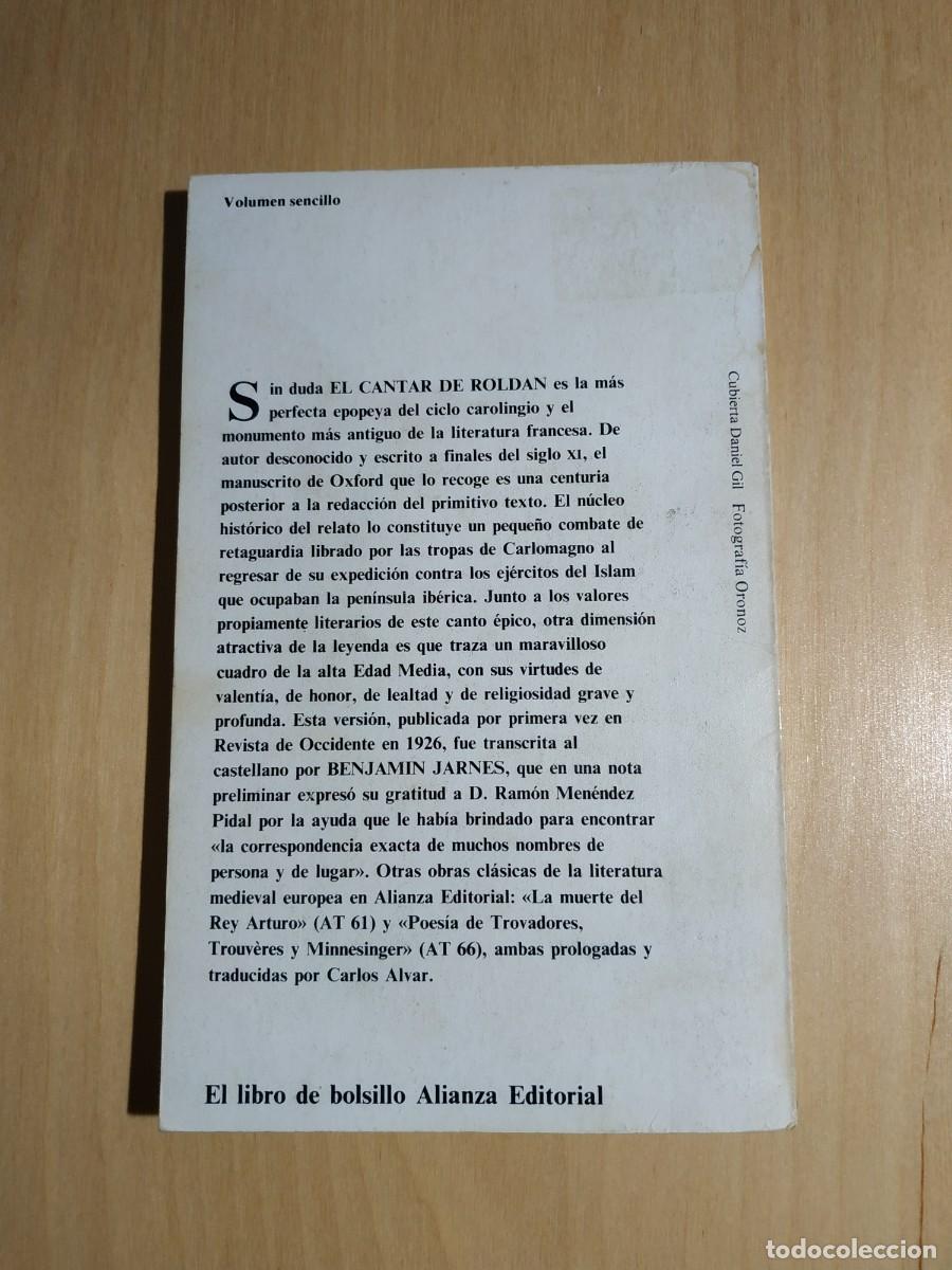 Libros de segunda mano: El Cantar de Rold&aacute;n. Versi&oacute;n de Benjam&iacute;n Jarnes. Alianza - Foto 2