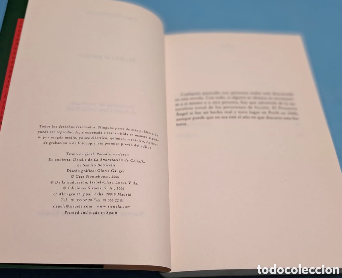 Libros de segunda mano: Perdido el para&iacute;so - Cees Nooteboom - Siruela - Foto 3