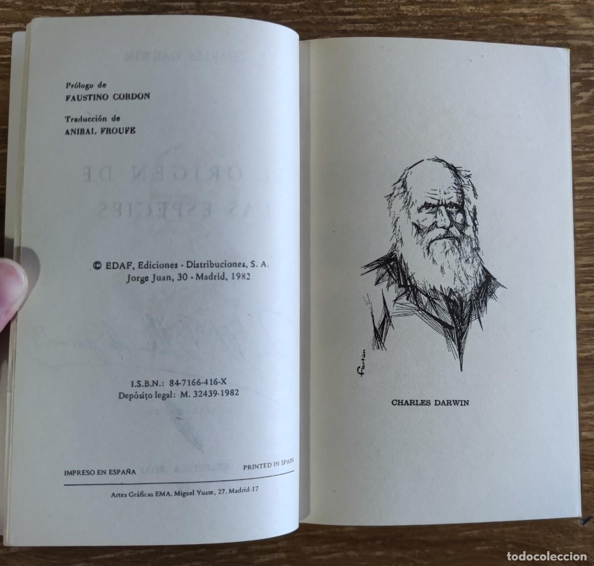 Libros de segunda mano: Libro - El origen de las especies (1982) Charles Darwin - Foto 2