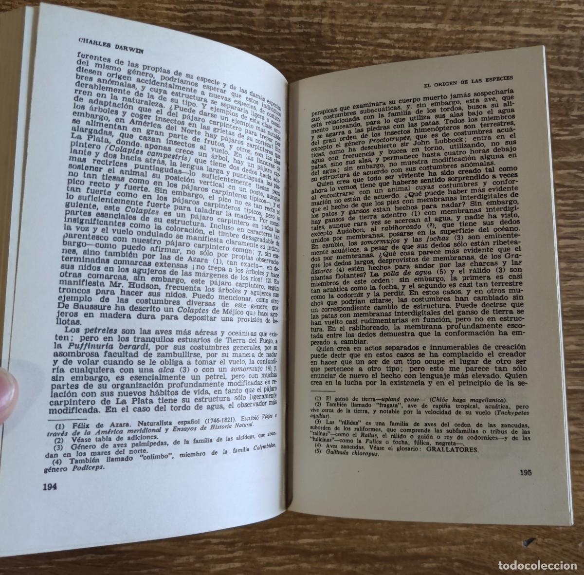 Libros de segunda mano: Libro - El origen de las especies (1982) Charles Darwin - Foto 3