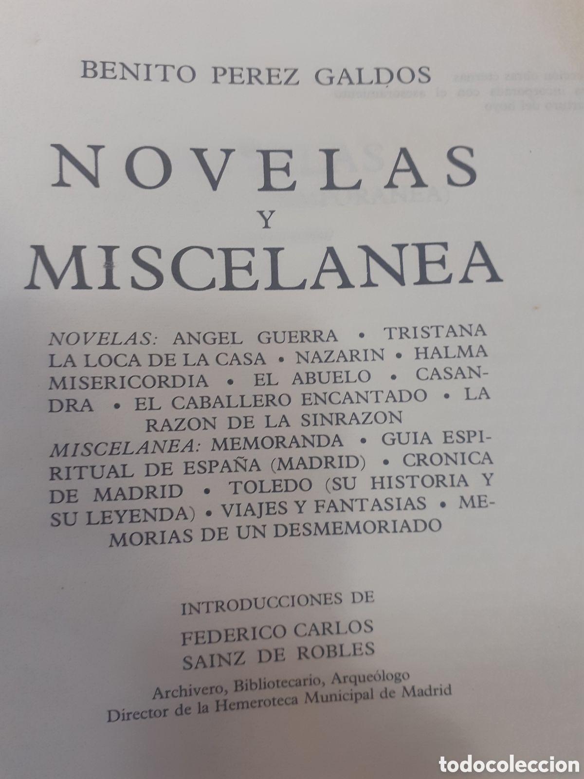 Libros de segunda mano: B. P&eacute;rez Gald&oacute;s. Novelas y Miscel&aacute;nea. - Foto 2