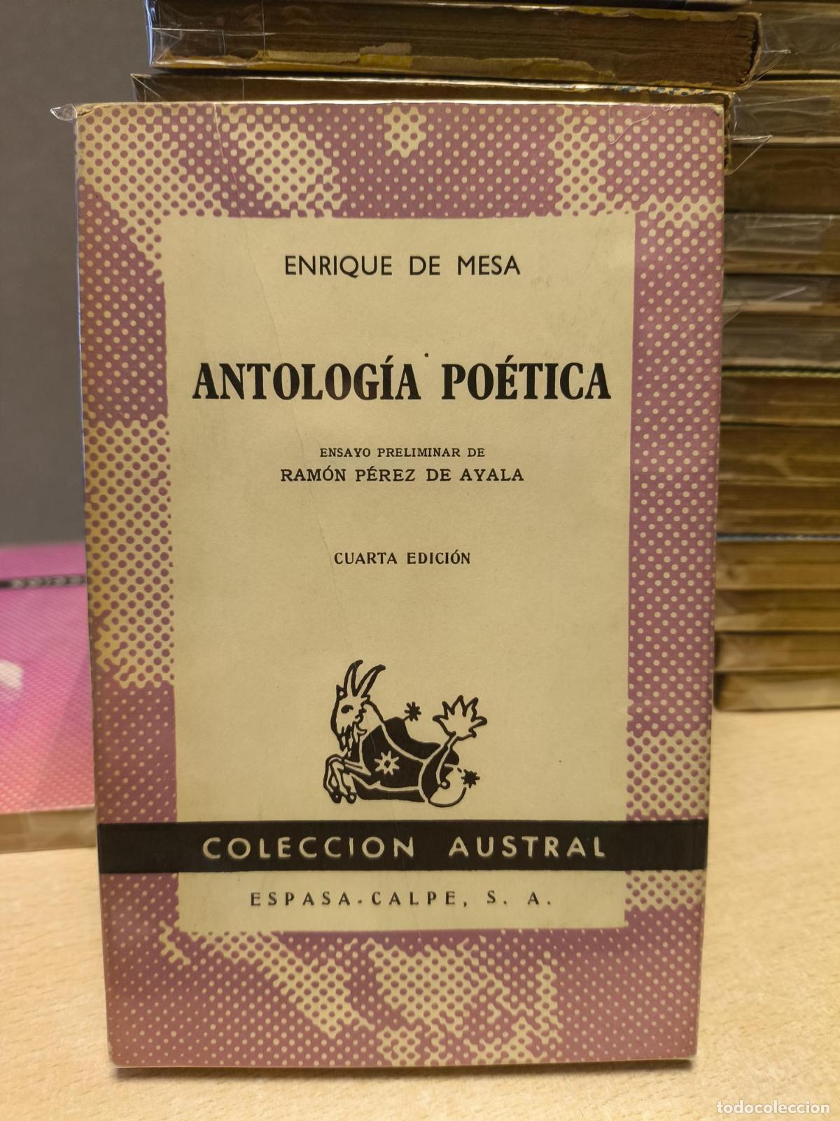Libros de segunda mano: ENRIQUE DE MESA - ANTOLOGIA POETICA - Austral 223 - ENRIQUE DE MESA
