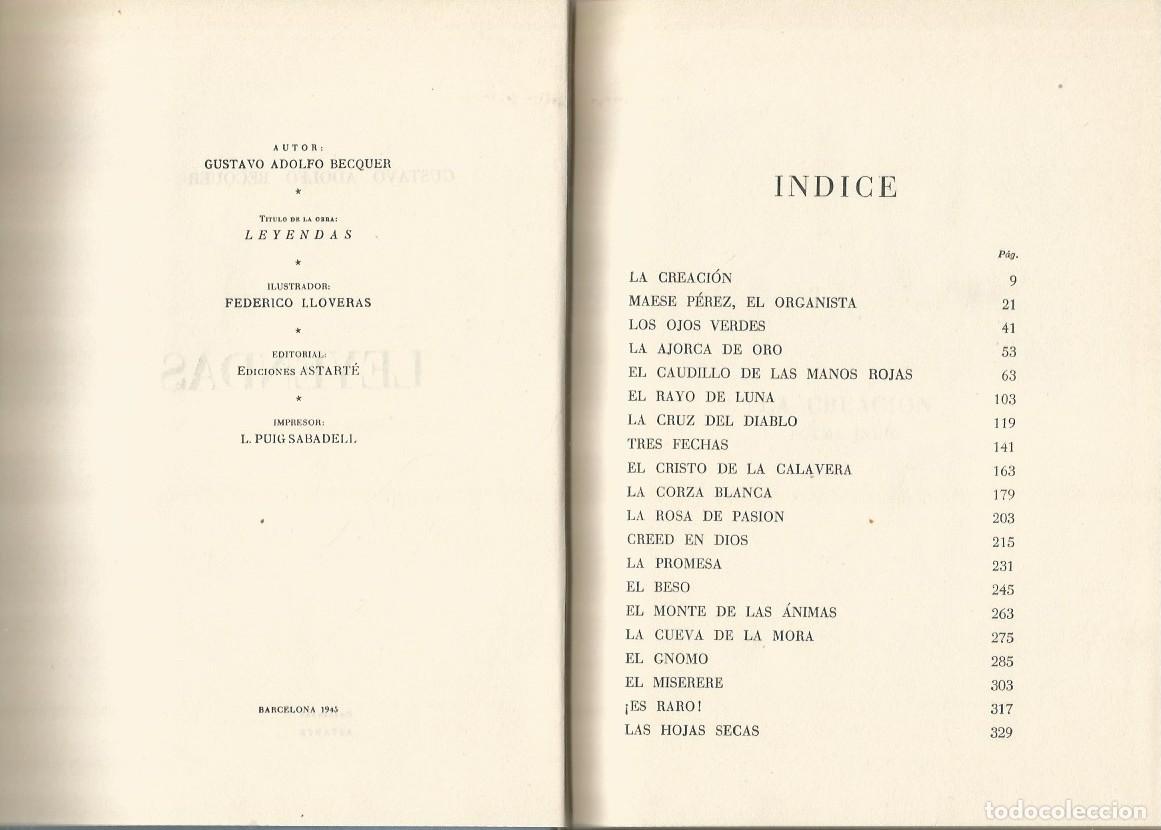 Libros de segunda mano: LEYENDAS - GUSTAVO ADOLFO BECQUER - Foto 4