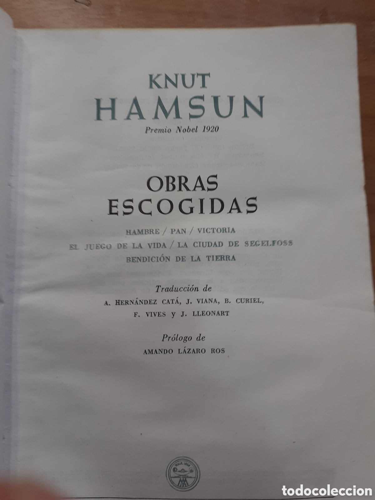 Libros de segunda mano: Knut Hamsun. Obras escogidas - Foto 2