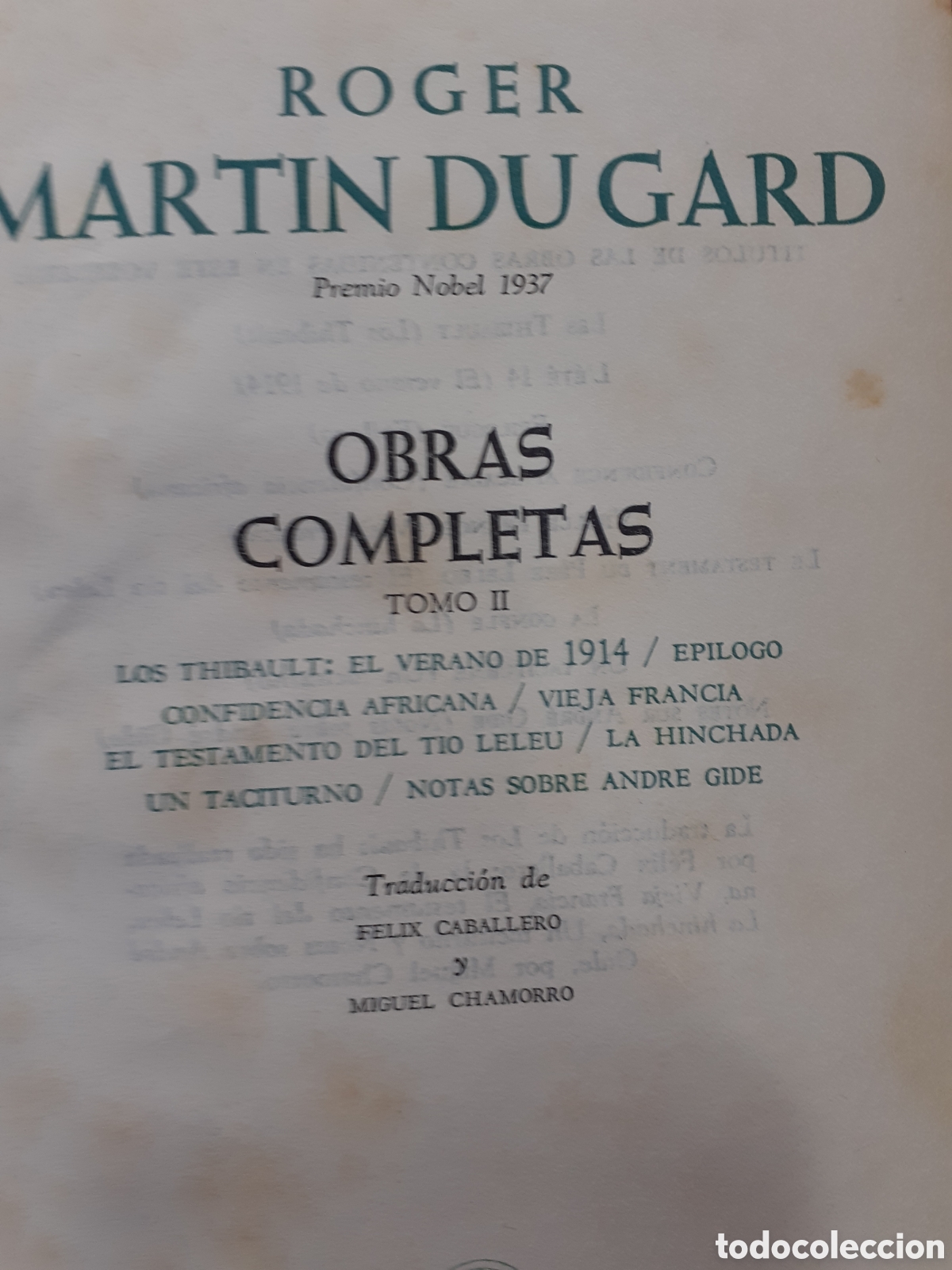 Libros de segunda mano: Roger Martin DuGard. Obras completas. Tomo II - Foto 2