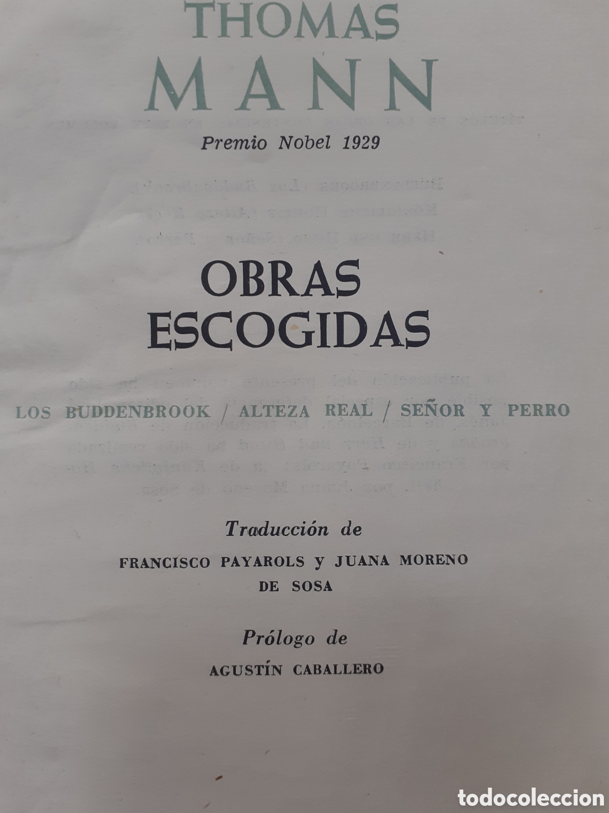 Libros de segunda mano: Thomas Mann. Obras escogidas. - Foto 2