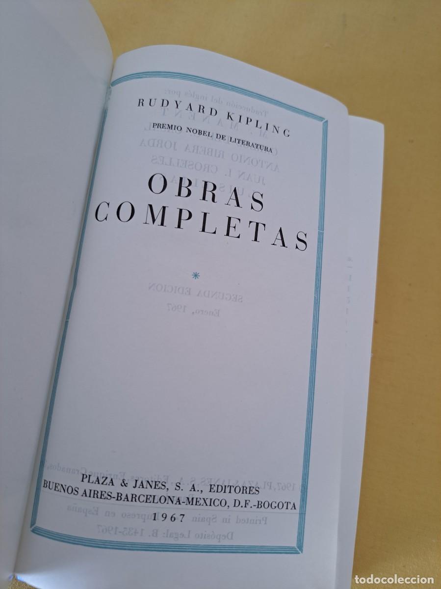 Libros de segunda mano: RUDYARD KIPLING - OBRAS COMPLETAS (2 TOMOS) - PLAZA & JANES 1967 - Foto 4