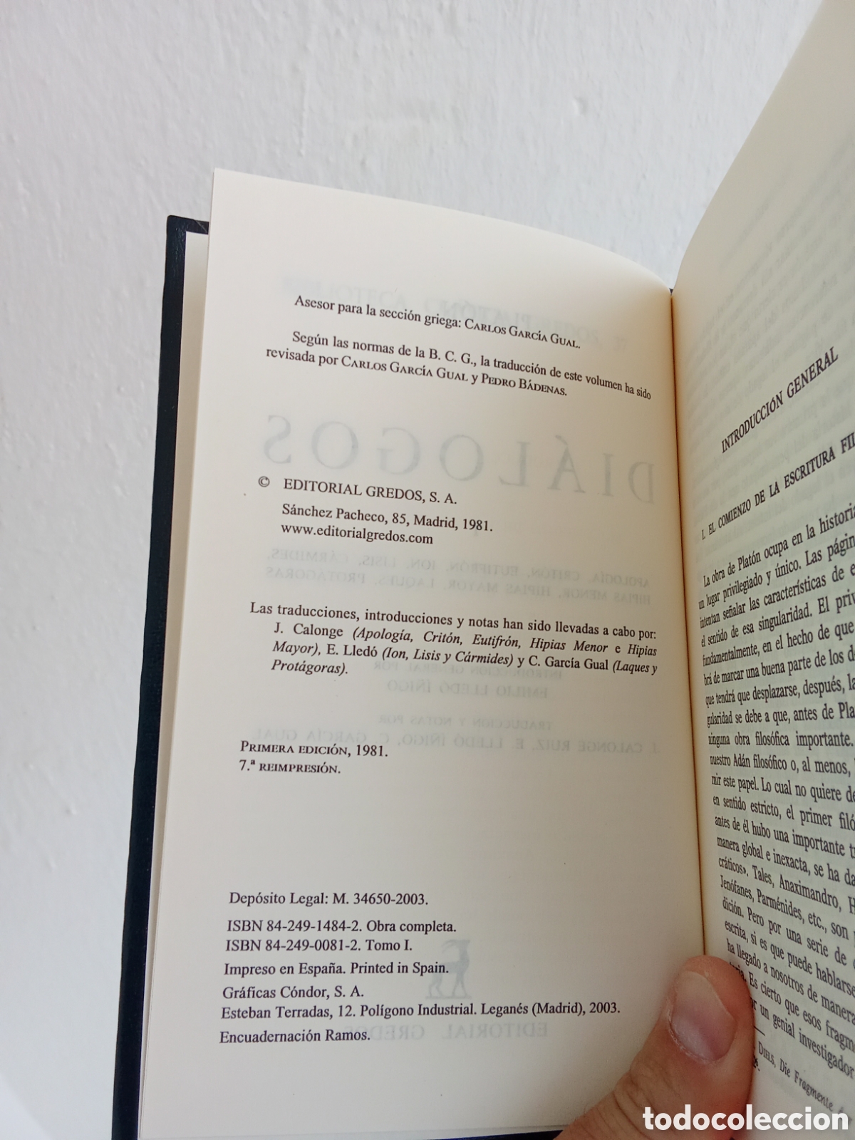 Libros de segunda mano: Dialogos I - Plat&oacute;n - Editorial Gredos - Foto 3