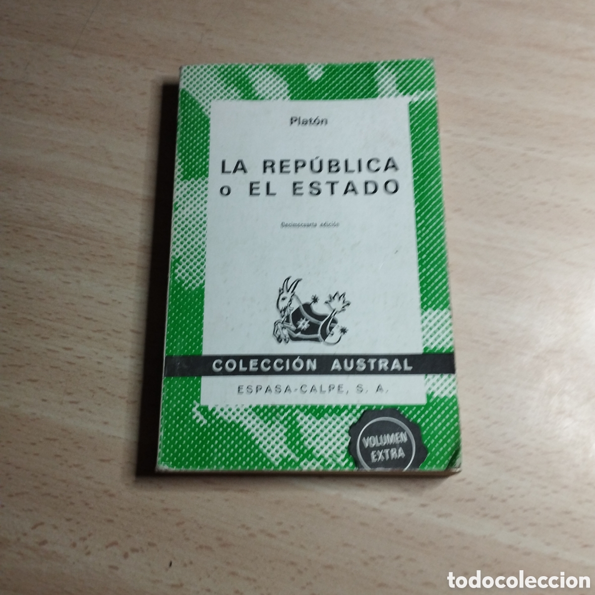 Libros de segunda mano: La Republica o el Estado. Plat&oacute;n. 1980 Colecci&oacute;n Austral 220