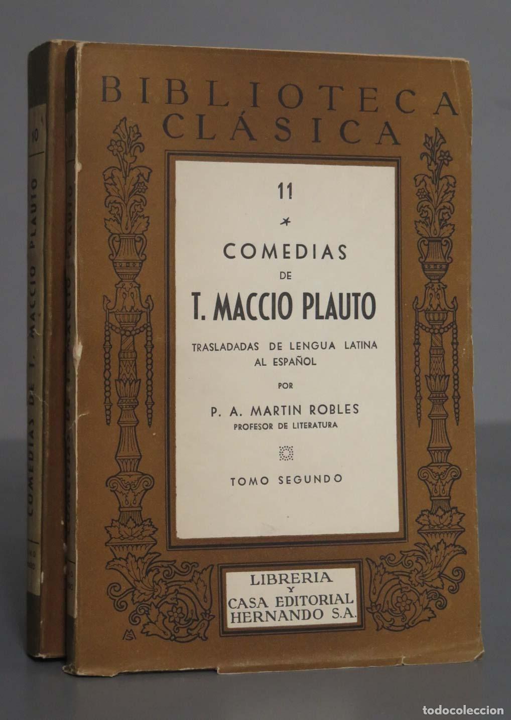 Libros de segunda mano: Comedias de T. Maccio Plauto. 2 TOMOS. CASA HERNANDO - Foto 1