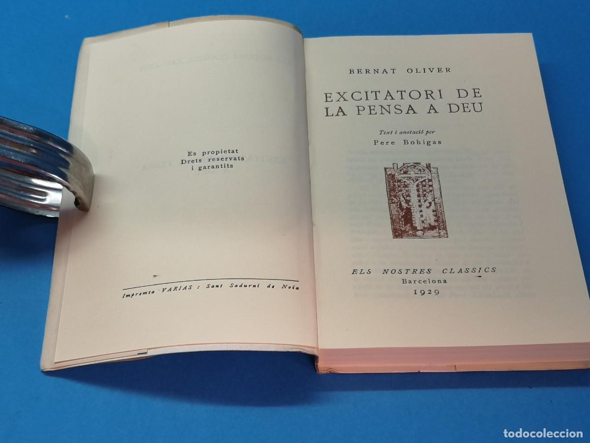 Libros de segunda mano: Excitatori de la pensa a D&eacute;u.- Bernat Oliver - Foto 2