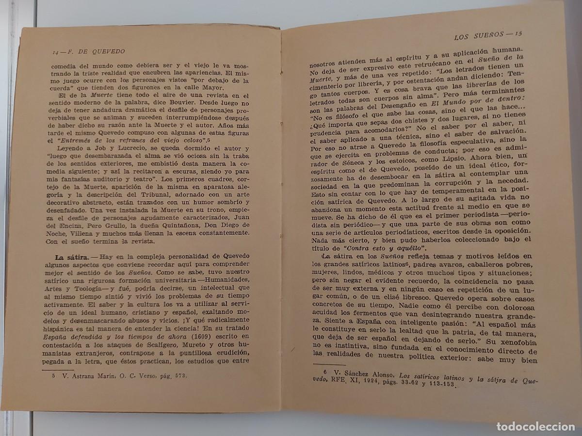 Libros de segunda mano: Francisco de Quevedo. Los Sue&ntilde;os. Cl&aacute;sicos Ebro.1&ordf; Edici&oacute;n 1943 - Foto 5